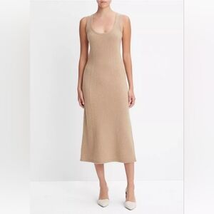 NWT Vince Ribbed Wool and Cashmere Blend Sleeveless Midi Sweater Dress Size XS
